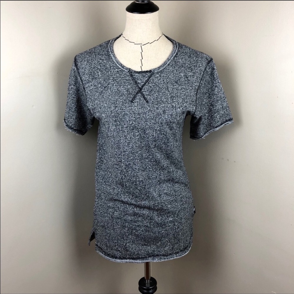 Publish Gray And Black Raw Hem Short sleeve Tee S